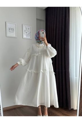 لباس سفید زنانه بافتنی پنبه (نخی) رگولار آستین-بلند کد 833111834