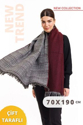 شال زرشکی زنانه اکریلیک Genel Markalar - کد 776935802