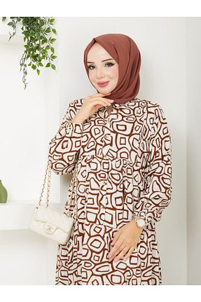 لباس قهوه ای زنانه بافتنی zanstil - کد 839261339