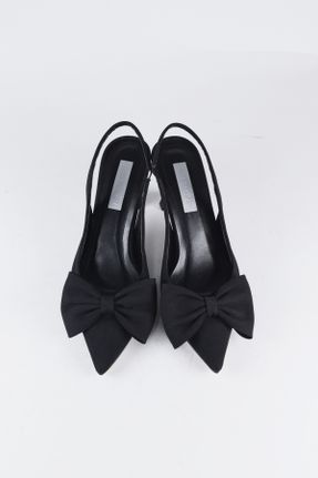 کفش پاشنه بلند کلاسیک مشکی زنانه ساتن پاشنه ساده پاشنه متوسط ( 5 - 9 cm ) کد 800059044