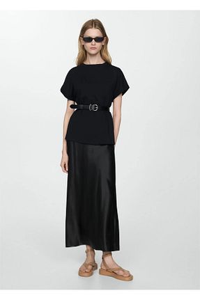 صندل نارنجی زنانه پاشنه ضخیم MANGO - کد 805122106