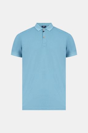 تی شرت فیروزه ای مردانه رگولار یقه گرد تکی کد 710993074