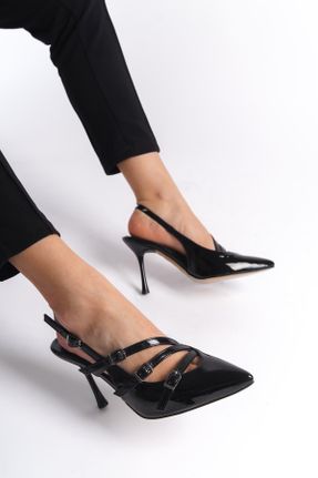 کفش پاشنه بلند کلاسیک مشکی زنانه چرم مصنوعی پاشنه نازک پاشنه متوسط ( 5 - 9 cm ) کد 813288932