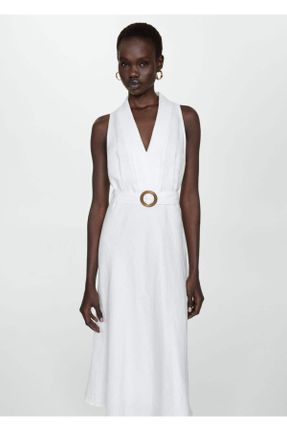 لباس سفید زنانه بافت رگولار کد 831823400