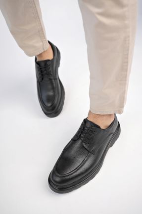 کفش کژوال مشکی مردانه چرم طبیعی پاشنه کوتاه ( 4 - 1 cm ) پاشنه ساده کد 827560958