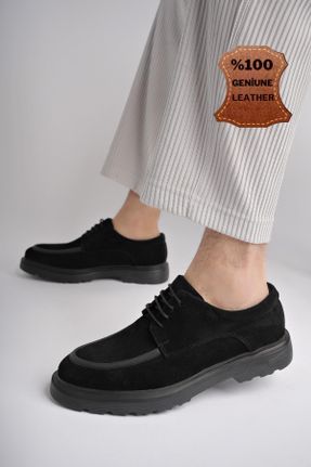 کفش کژوال مشکی مردانه چرم طبیعی پاشنه کوتاه ( 4 - 1 cm ) پاشنه ساده کد 827560835