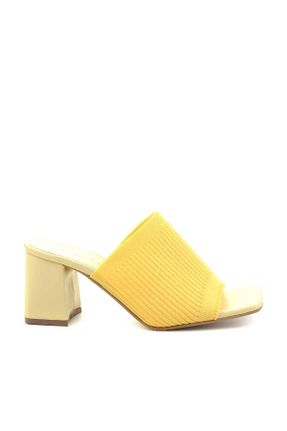 دمپائی زرد زنانه پاشنه ساده پاشنه کوتاه ( 4 - 1 cm ) کد 96504783