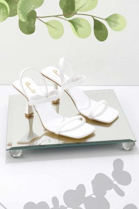 کفش پاشنه بلند کلاسیک سفید زنانه پاشنه نازک پاشنه متوسط ( 5 - 9 cm ) کد 707130638