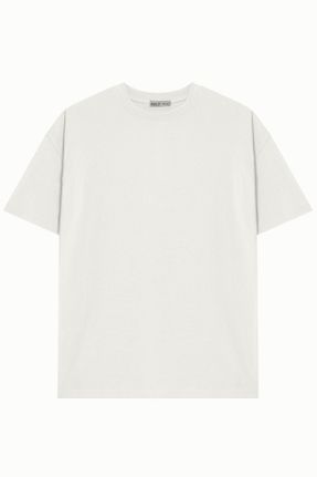 تی شرت سفید مردانه ریلکس یقه گرد 2