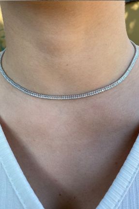 گردنبند جواهر زنانه روکش نقره کد 153598443