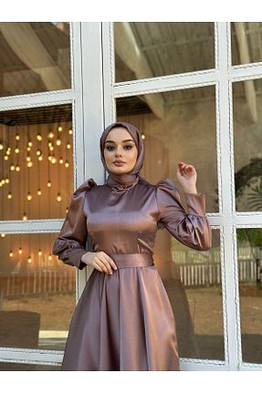 لباس مجلسی و فارغ التحصیلی صورتی زنانه ساتن GKCDRESS - کد 712377848