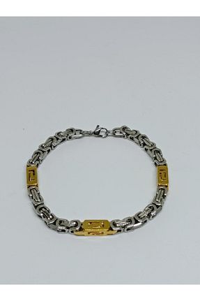 دستبند استیل (فولاد) طلائی مردانه استیل (فولاد) mama india alaçatı - کد 815361951