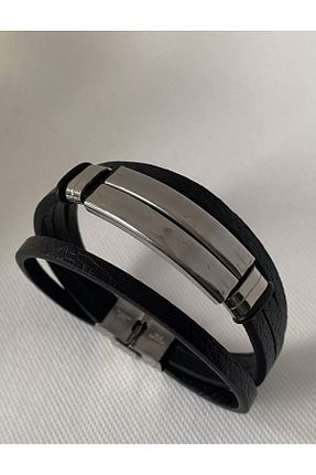 دستبند استیل (فولاد) مشکی مردانه استیل (فولاد) My Moment - کد 839989028