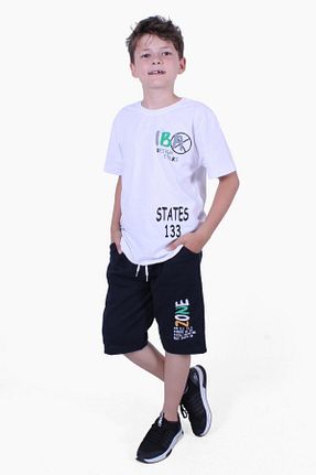 ست بالاتنه و پائین تنه سفید بچه گانه بافت PANİO KİDS - کد 713153433