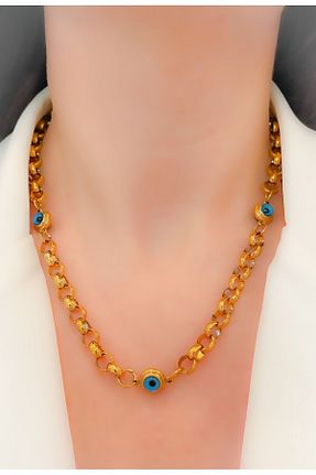 گردنبند استیل ( فولاد ) طلائی زنانه استیل ضد زنگ Trinos - کد 796683236