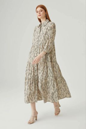 لباس بژ زنانه بافتنی ریلکس آستین-بلند کد 814124710