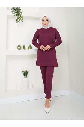 ست بالاتنه و پائین تنه حجاب بنفش زنانه رگولار VOLT CLOTHİNG - کد 840079912