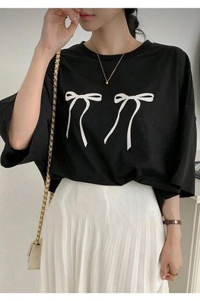 تیشرت مشکی زنانه اورسایز bygothicas - کد 840075080