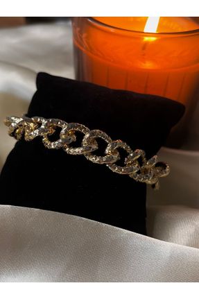 دستبند استیل طلائی زنانه فولاد ( استیل ) کد 806892258