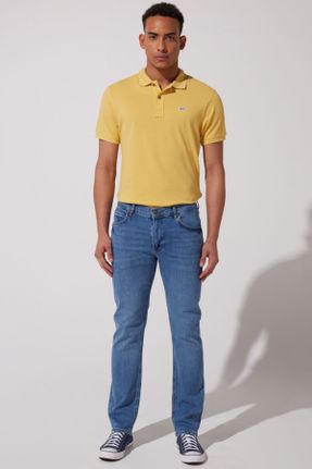 شلوار جین آبی مردانه پاچه ساده پنبه (نخی) کد 792988579