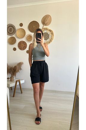 شلوارک و برمودا طوسی زنانه فاق بلند AG - کد 840121362