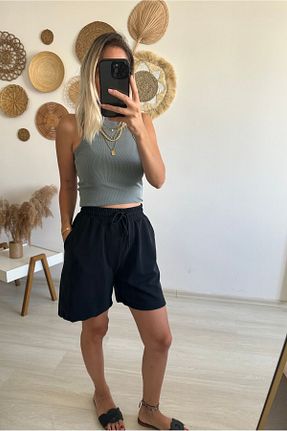شلوارک و برمودا طوسی زنانه فاق بلند AG - کد 840121362