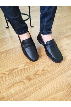 کفش کژوال مشکی مردانه چرم مصنوعی پاشنه کوتاه ( 4 - 1 cm ) پاشنه ساده کد 740170241
