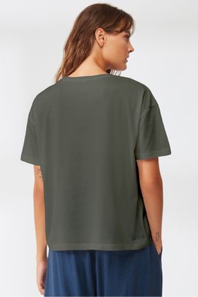 تی شرت سبز زنانه رگولار یقه گرد مودال کد 835976589