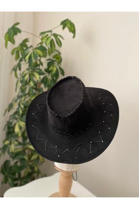 کلاه مشکی زنانه چرم مصنوعی کد 752406158
