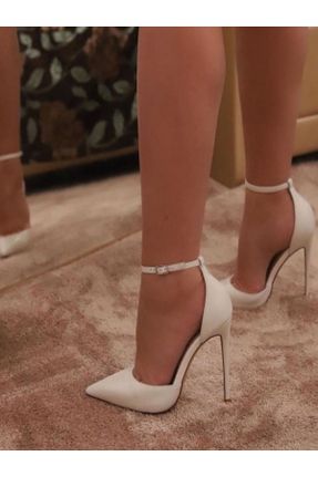 کفش پاشنه بلند کلاسیک سفید زنانه چرم مصنوعی پاشنه نازک پاشنه بلند ( +10 cm) کد 833561349