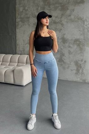 شلوار جین آبی زنانه پاچه تنگ پوشاک ورزشی کد 826705435