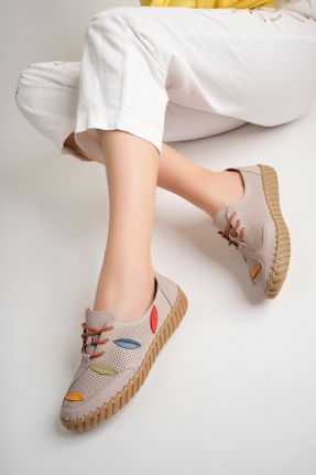 کفش کژوال زنانه چرم طبیعی پاشنه کوتاه ( 4 - 1 cm ) پاشنه ساده کد 835420227