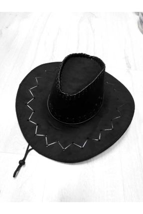 کلاه مشکی زنانه حصیری کد 98673019