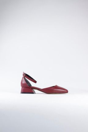 کفش پاشنه بلند کلاسیک زرشکی زنانه پاشنه ساده پاشنه کوتاه ( 4 - 1 cm ) کد 801351414