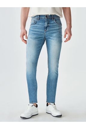شلوار جین آبی مردانه پاچه لوله ای جین استاندارد کد 213391847