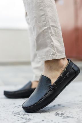 کفش لوفر مشکی مردانه چرم مصنوعی پاشنه کوتاه ( 4 - 1 cm ) کد 6237587