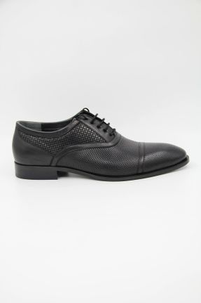 کفش کلاسیک مشکی مردانه چرم طبیعی پاشنه کوتاه ( 4 - 1 cm ) پاشنه ساده کد 775452870