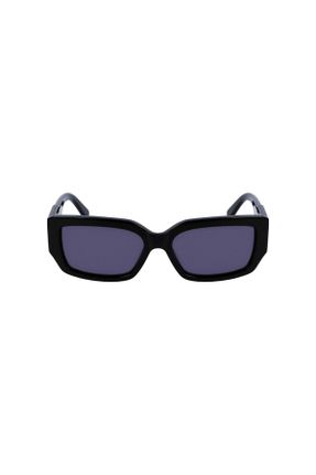 عینک آفتابی مشکی زنانه 55 UV400 استخوان مات هندسی کد 787831406