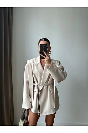 کت بژ زنانه اورسایز Solena - کد 840157804