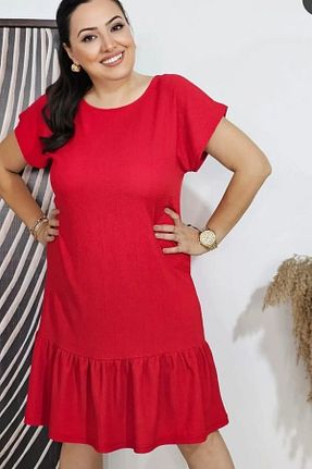 لباس سایز بزرگ قرمز زنانه Bürümcük sinemisxxl - کد 839895692