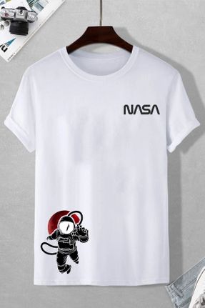 تی شرت سفید مردانه اورسایز یقه گرد تکی کد 283301259