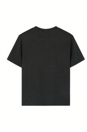تی شرت مشکی زنانه اورسایز یقه گرد تکی کد 798749787