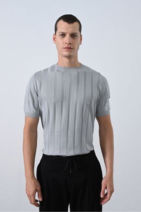 تی شرت طوسی مردانه رگولار یقه گرد پلی استر کد 839987839