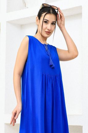 لباس آبی زنانه بافتنی ویسکون اورسایز کد 822362355