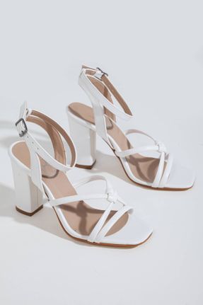 کفش پاشنه بلند کلاسیک سفید زنانه پاشنه ضخیم پاشنه متوسط ( 5 - 9 cm ) کد 232614255