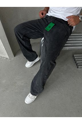 شلوار جین مشکی مردانه پاچه پهن denim pasaport - کد 840356045