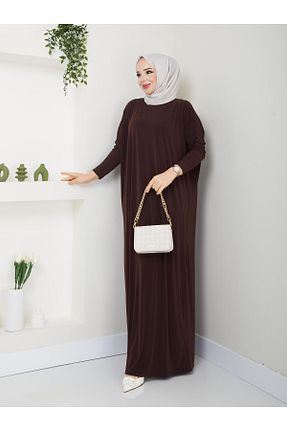 لباس حجاب قهوه ای زنانه Relaxed MODAMÜNASİP - کد 840420115