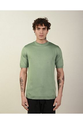 تیشرت سبز مردانه اسلیم فیت İLKCET MODA - کد 840185537