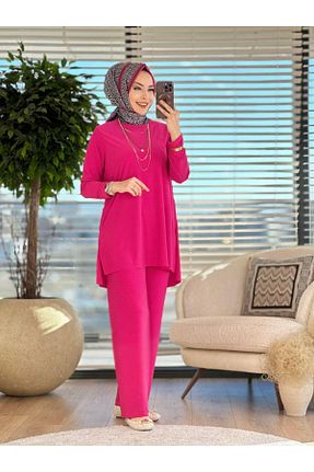 ست بالاتنه و پائین تنه حجاب صورتی زنانه Relaxed MODAMÜNASİP - کد 840444565