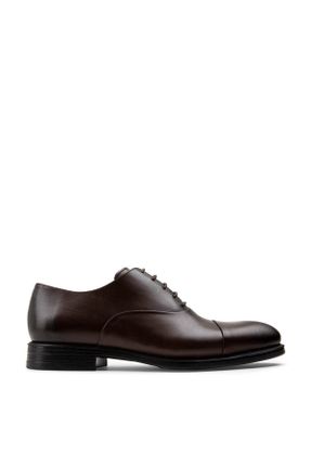 کفش کلاسیک قهوه ای مردانه چرم طبیعی پاشنه کوتاه ( 4 - 1 cm ) کد 350233759